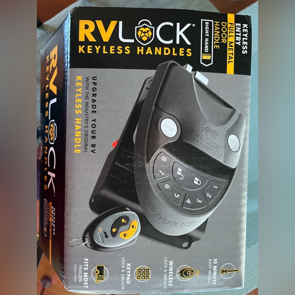 Keyless door handle and lock for RV door